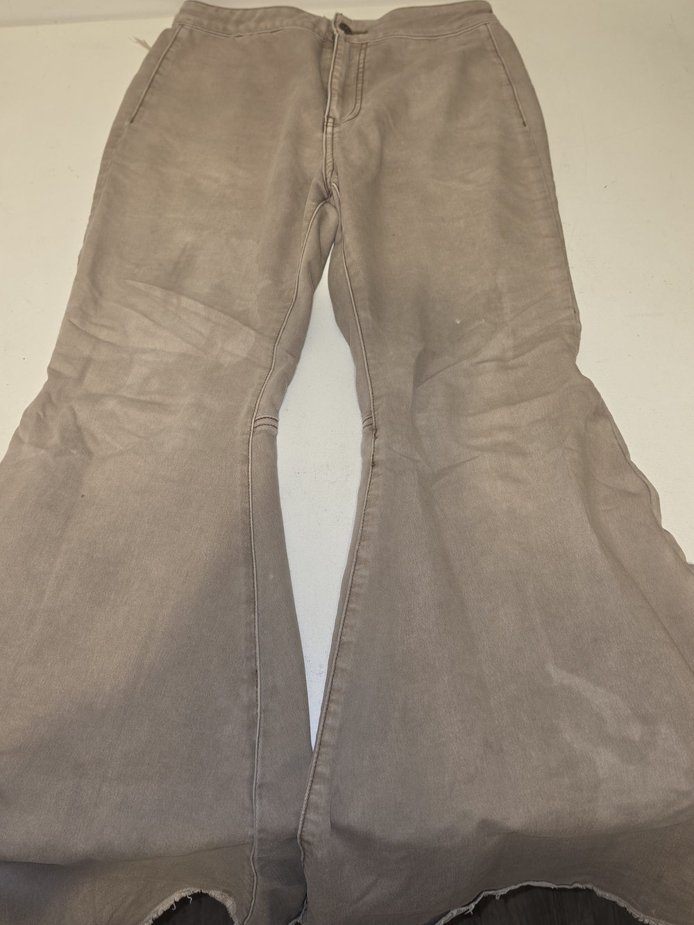 We The Free Taupe Flare Wide-Leg Jeans